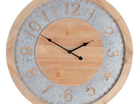 Wall Clock Natural Fir wood 60 x 4,5 x 60 cm Fashion