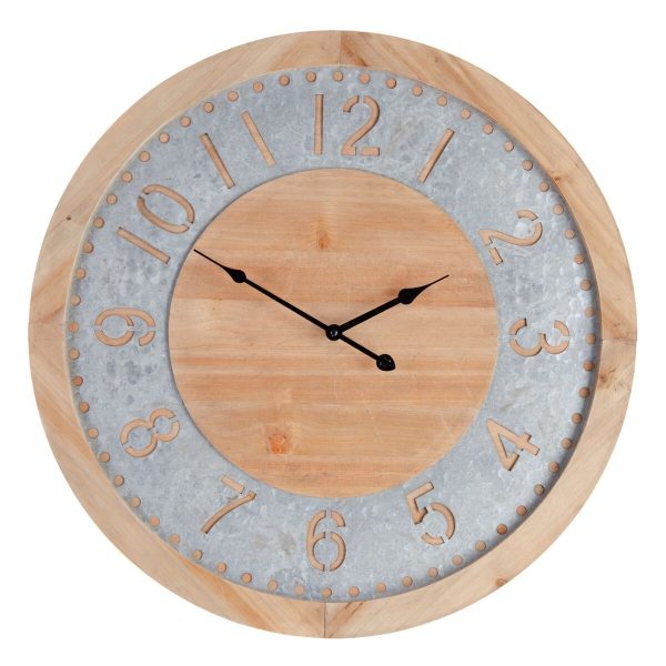 Wall Clock Natural Fir wood 60 x 4,5 x 60 cm Fashion