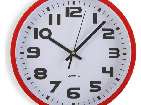 Wall Clock Versa Red Plastic 3,8 x 25 x 25 cm Fashion