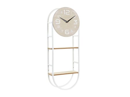 Wall Clock DKD Home Decor Natural Metal MDF White (25,5 x 11,5 x 71 cm) For Sale