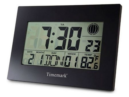 Wall Clock with Thermometer Timemark Black (24 x 17 x 2 cm) Online Sale