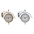 Wall Clock DKD Home Decor 43 x 14,5 x 47 cm Crystal Grey Golden Iron Traditional (2 Units) Online Sale