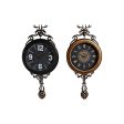 Wall Clock DKD Home Decor Black Golden Crystal Iron Pendulum 27 x 7,5 x 57,5 cm (2 Units) Hot on Sale