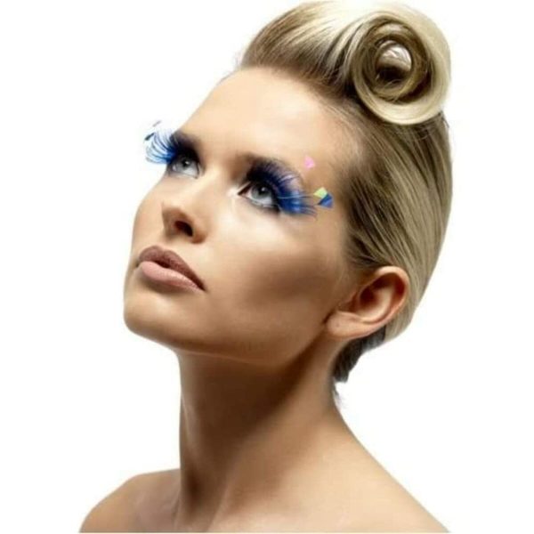 False Eyelashes Smiffy s Blue 3 Pieces (Refurbished A+) Cheap