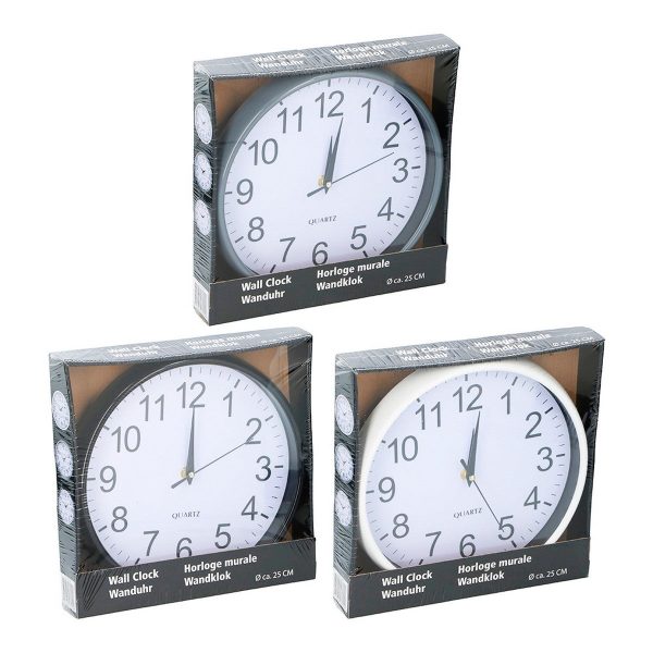 Wall Clock Ø 25 x 3 cm Multicolour polypropylene Discount