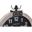 Wall Clock DKD Home Decor 40 x 6,5 x 46 cm Black Brown Iron Vintage MDF Wood World Map (2 Units) Hot on Sale