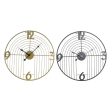 Wall Clock DKD Home Decor Black Golden Metal Modern 45 x 3 x 45 cm (2 Units) For Cheap