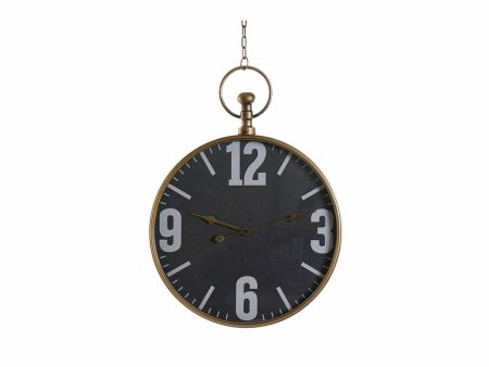 Wall Clock DKD Home Decor Crystal Black Golden Iron (60 x 6.5 x 80 cm) Cheap