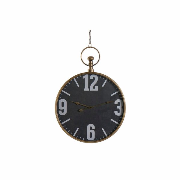 Wall Clock DKD Home Decor Crystal Black Golden Iron (60 x 6.5 x 80 cm) Cheap