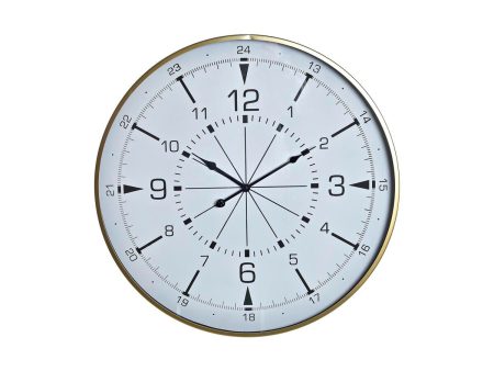 Wall Clock DKD Home Decor Crystal Golden Metal White Compass (60 x 3 x 60 cm) For Sale