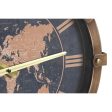 Wall Clock DKD Home Decor Golden Silver Crystal Iron World Map 42 x 8,5 x 54 cm (2 Units) Supply