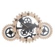 Wall Clock DKD Home Decor Black Natural MDF Wood Gears 70 x 4 x 45 cm For Sale