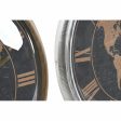 Wall Clock DKD Home Decor 46 x 6,5 x 46 cm Crystal Silver Black Golden Brown Iron World Map (2 Units) Fashion