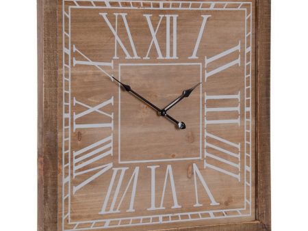 Wall Clock Natural Fir wood 60 x 5 x 60 cm Hot on Sale