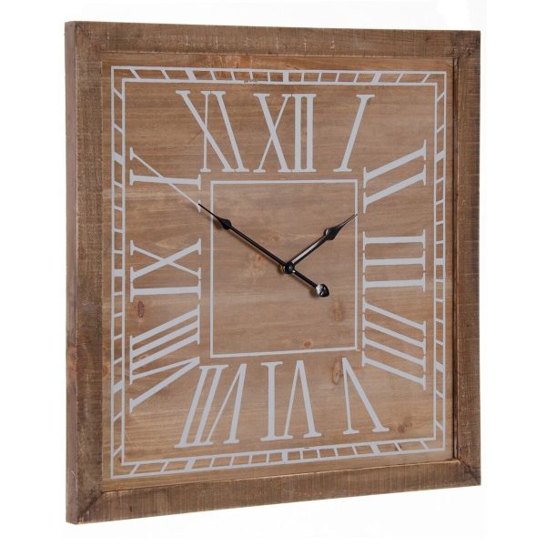 Wall Clock Natural Fir wood 60 x 5 x 60 cm Hot on Sale