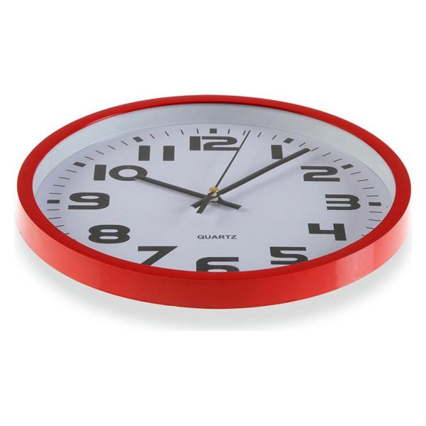 Wall Clock Versa Red Plastic 3,8 x 25 x 25 cm Fashion