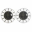 Wall Clock DKD Home Decor Crystal Silver Black Golden Iron 70 x 7 x 70 cm (2 Units) For Cheap