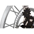 Wall Clock DKD Home Decor Silver Black MDF Iron Gears Loft (60 x 4 x 60 cm) Cheap