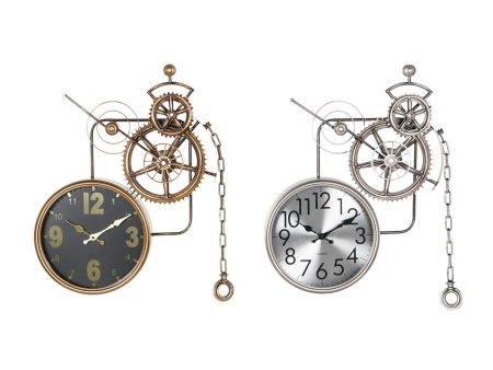 Wall Clock DKD Home Decor Gears Crystal Iron 50 x 7 x 62 cm (2 Units) For Discount