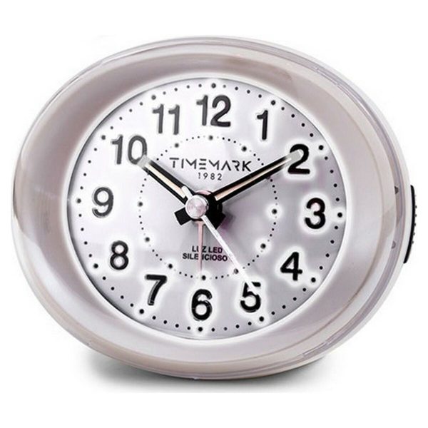 Analogue Alarm Clock Timemark White LED Light Silent Snooze Night mode 9 x 9 x 5,5 cm (9 x 9 x 5,5 cm) Online now