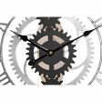 Wall Clock DKD Home Decor Silver Black MDF Iron Gears Loft (60 x 4 x 60 cm) Cheap