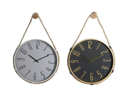 Wall Clock DKD Home Decor 40 x 4,5 x 55 cm Rope Iron (2 Units) Discount