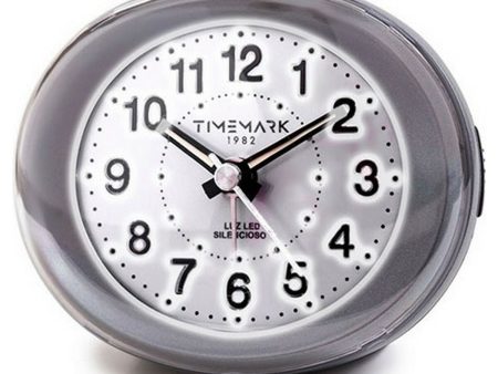 Analogue Alarm Clock Timemark Grey LED Light Silent Snooze Night mode 9 x 9 x 5,5 cm (9 x 9 x 5,5 cm) Online now