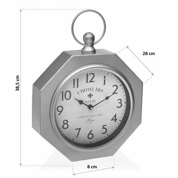 Wall Clock Versa GY Metal (28 x 8 x 40 cm) For Sale