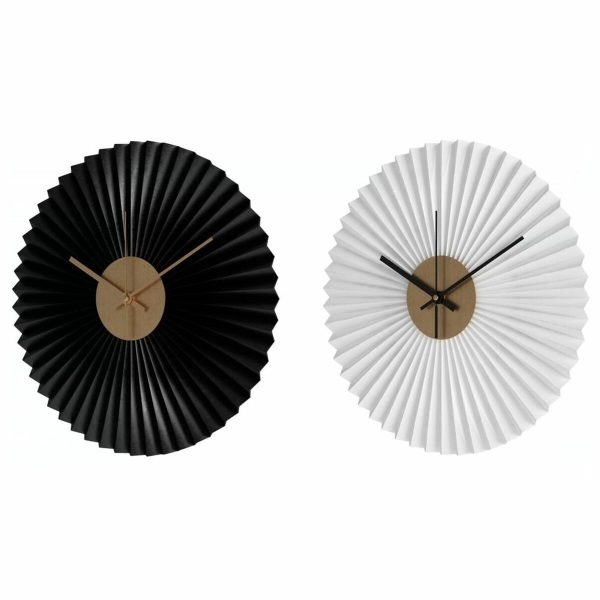 Wall Clock DKD Home Decor White Black White Black Iron Plastic Modern 30 x 4 x 30 cm (2 Units) on Sale