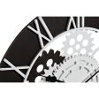 Wall Clock DKD Home Decor White Black Iron MDF Wood Gears 60 x 4 x 60 cm Hot on Sale