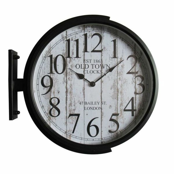 Wall Clock DKD Home Decor Crystal Black Golden Iron Loft (1) (45 x 6 x 45 cm) Online now