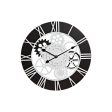 Wall Clock DKD Home Decor White Black Iron MDF Wood Gears 60 x 4 x 60 cm Hot on Sale