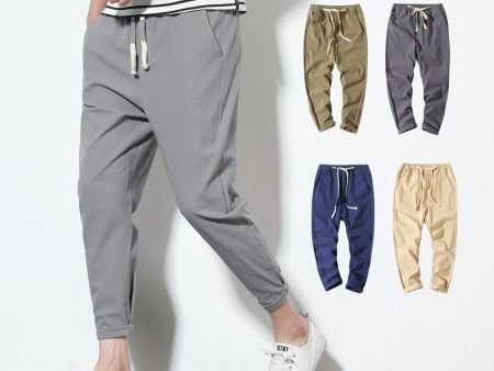 Cotton Joggers Men Solid Men s Harem Pants 2020 Summer Fitness Casual Ankle-Length Mens  Trousers Streetwear Slim Male Pants Cheap