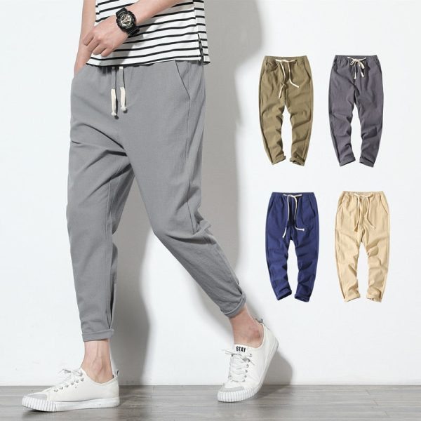 Cotton Joggers Men Solid Men s Harem Pants 2020 Summer Fitness Casual Ankle-Length Mens  Trousers Streetwear Slim Male Pants Cheap