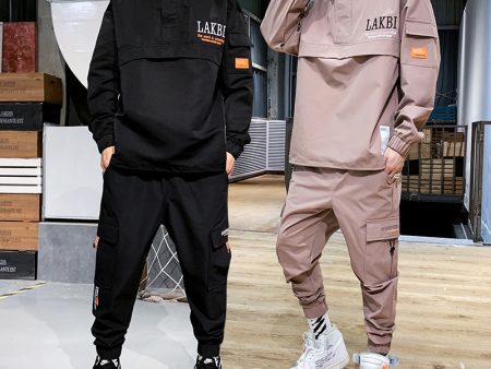 2020 Workwear jacket men s Hooded Jacket+Pants 2PC Sets  baseball  loose Pullover coat & Long Pants Mens Clothing For Sale