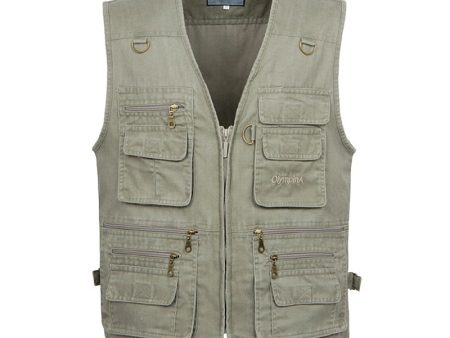 5XL 6XL 7XL New Male Casual Summer Big Size Cotton Sleeveless Vest With Many 16 Pockets Men Multi Pocket Photograph Waistcoat For Cheap