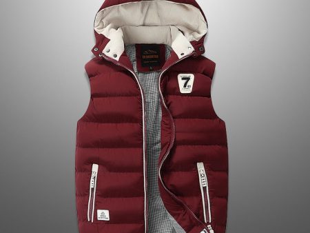 Men s Vest Winter Down Vest Casual Waistcoat Men s Sleeveless Jacket Plus Size 5XL Warm Men s Vest Overcoats Hat Detachable New Discount