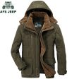 AFS JEEP Brand Thick Winter Parkas men Cotton Warm Jacket men Plus SIze 5XL 6XL 7XL Casual Multi-Pocket Parkas Hombre Invierno Sale